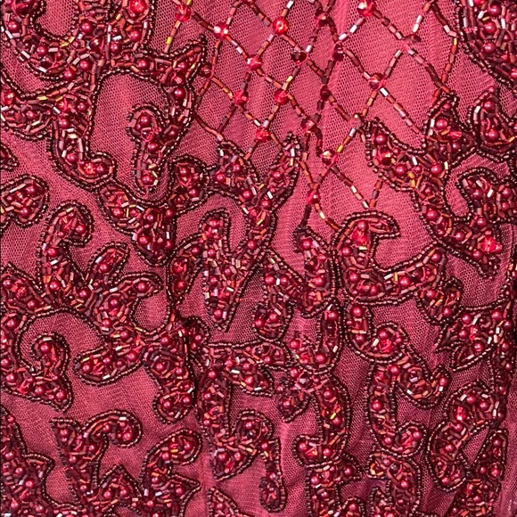 sherri hill #53142 burgundy homecoming or cocktail dress - Picture 3 of 4